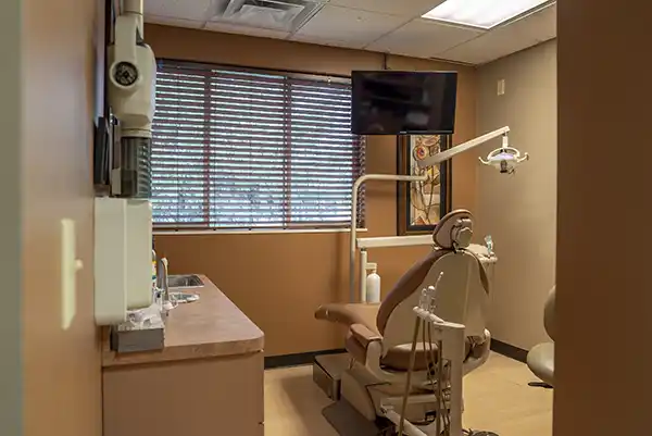 One of the dental chairs in our office at Avery Dental Center