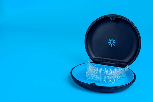 Invisalign clear aligners in a container